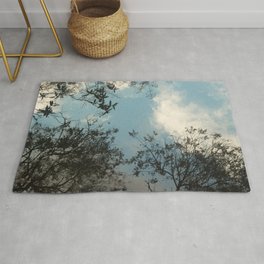Trees and clouds reflected Rug
