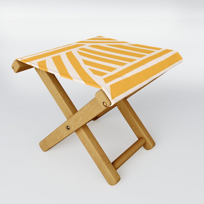 Abstract Shapes 221 in Mustard Yellow shades Folding Stool
