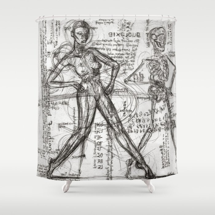 clone death intaglio printmaking shower curtain by torr society6