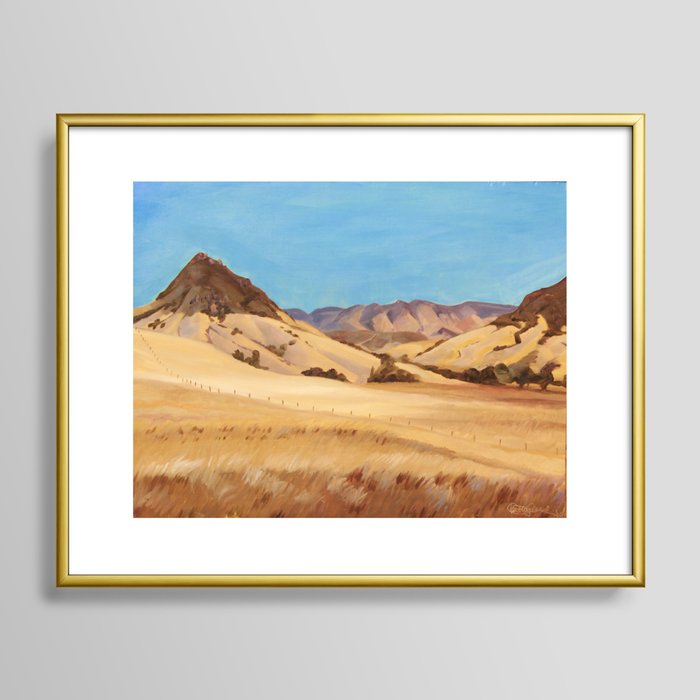 San Luis Obispo Bishop's Peak Plein Air Oil Painting Framed Art Print