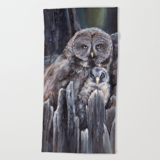 Wood - Owls Beach Towel