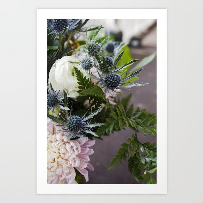 Eryningum in Blue  |  Fresh Cut Flowers Art Print