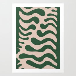 Organic Minimalist Floral, Leaf Shapes, Green Art Print