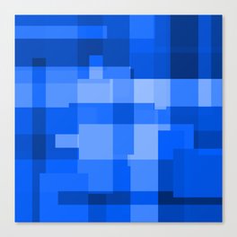 Colorful Blue Rectangles pattern Home Design Canvas Print