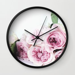 Pink peoniews Wall Clock