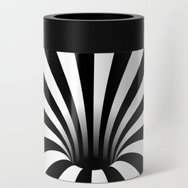 Optical Illusion Op Art Radial Stripes Warped Black Hole Can Cooler