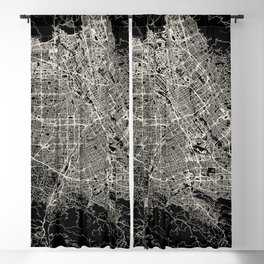 San Jose USA - Black and White City Map Blackout Curtain