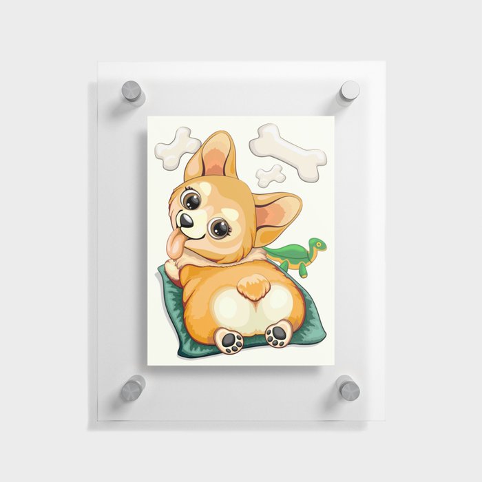Korgi Pet Puppy Dog Cute Character pattern Floating Acrylic Print