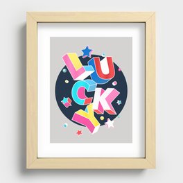 LUCKY Typography Recessed Framed Print