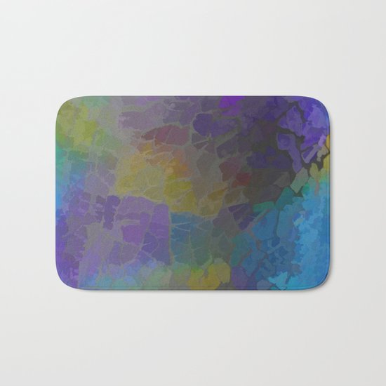 Rainbow Mosaic Abstract Bath Mat