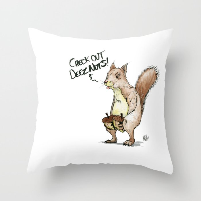 A Sassy Squirrel Throw Pillow