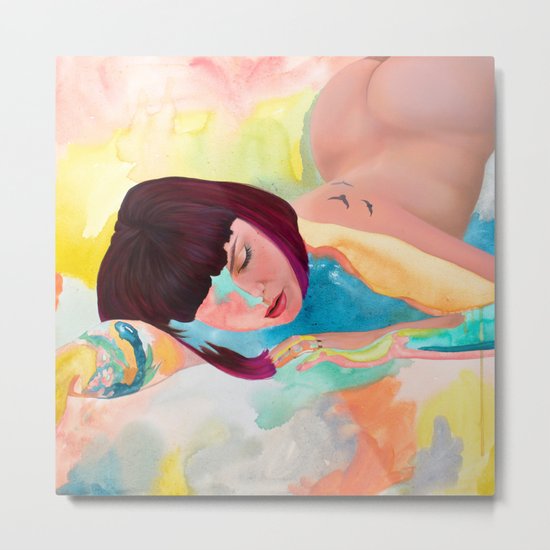 Puffinette Metal Print