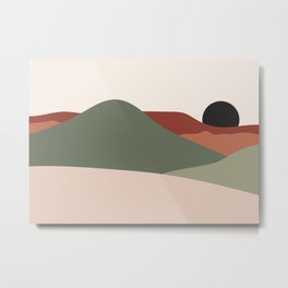 Mountains Terracotta 2 - Green Brown Pastel Metal Print