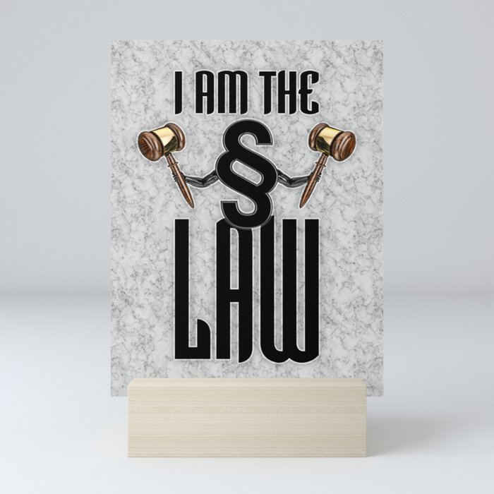 I am the law / 3D render of section sign holding judges gavels Mini Art Print