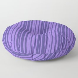 [ Thumbnail: Purple and Dark Slate Blue Colored Striped Pattern Floor Pillow ]