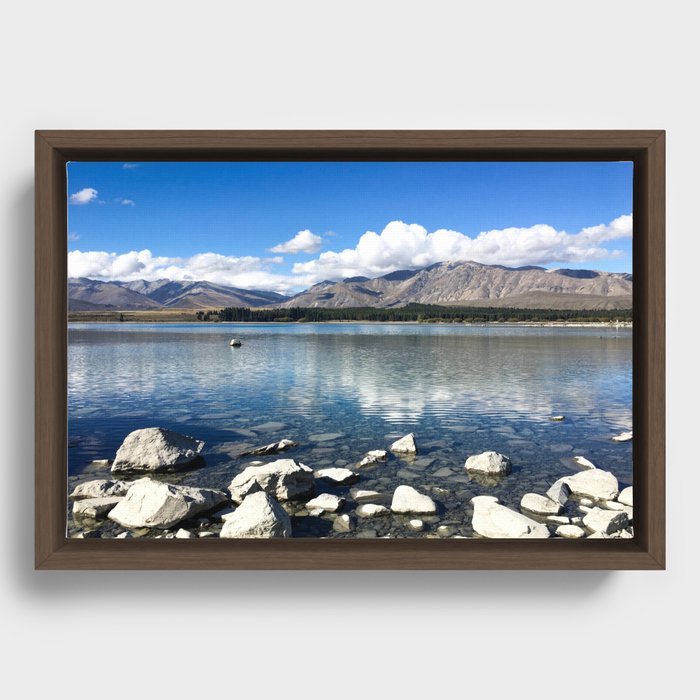 Lakeside View (Lake Tekapo, New Zealand) Framed Canvas