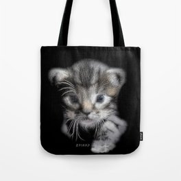 Spiked Grey Kitten Tote Bag