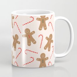 Gingerbread Man + Candy Cane Christmas Pattern Mug