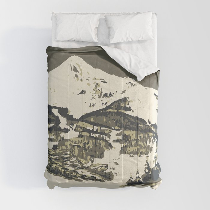 Gray Ski Big Sky Montana Vintage Poster Comforter