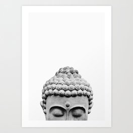 Shy Buddha - Black and White Photography Art Print