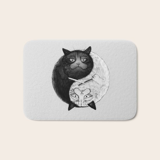 Grumpy Yin Yang Bath Mat