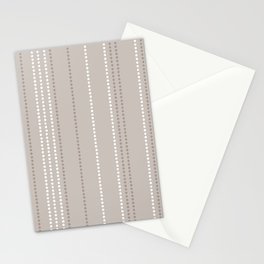 Ethnic Spotted Stripes in Beige Stone  Stationery Card