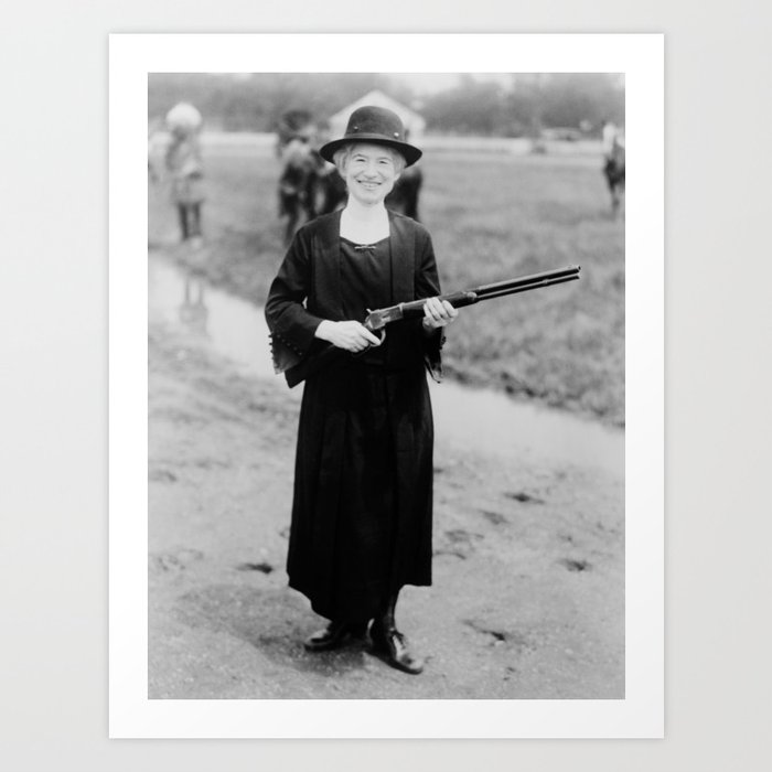 Annie Oakley Holding Rifle - 1922 Art Print by War Is Hell Store | Society6