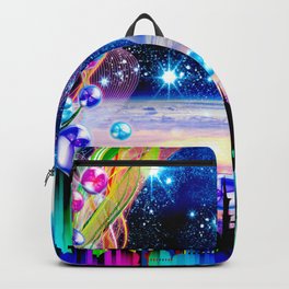 Colorful Arabian Nights A Cityscape of Painted Wonder Backpack | Abstractcityart, Dna, Galaxy, Middleeastern, Colorful, Twisting, Paintedrainbow, Colorfulwallart, Space, Arabiannight 