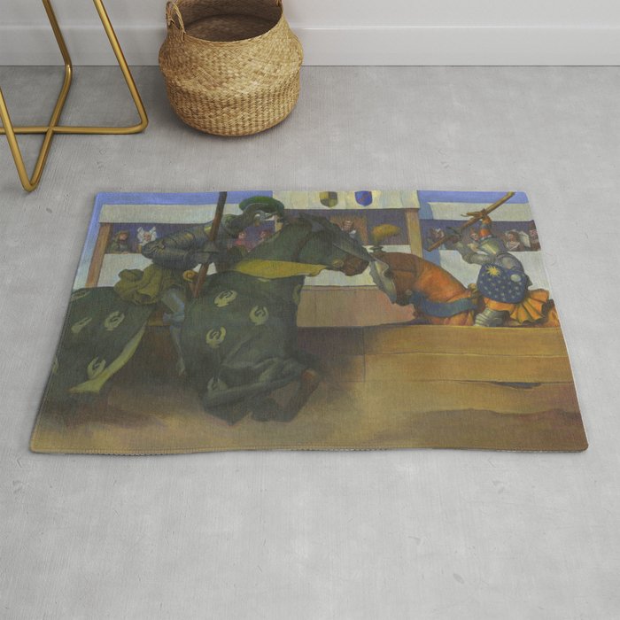A Medieval Knights Jousting Tournament Rug