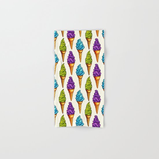 Ice Cream Blue Purple Green Hand & Bath Towel