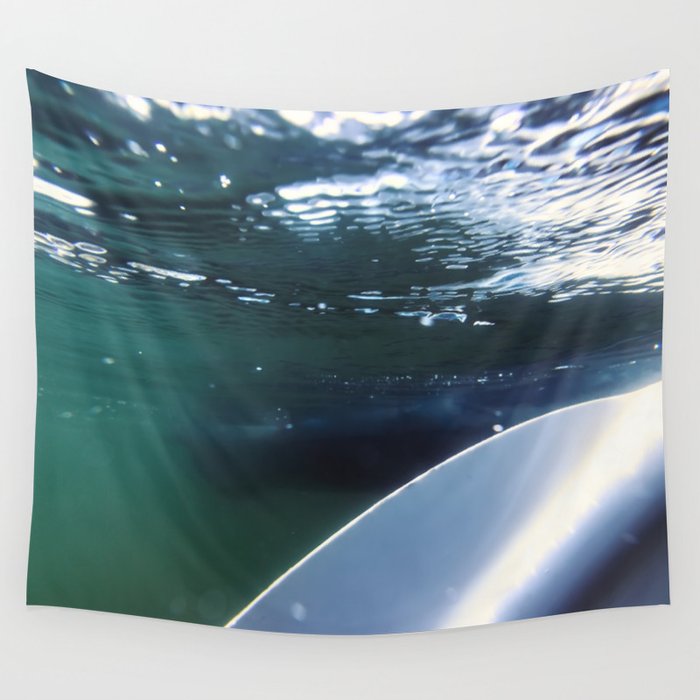 Underwater Paddle, Sand up Paddle Boarding Underwater View. Wall Tapestry