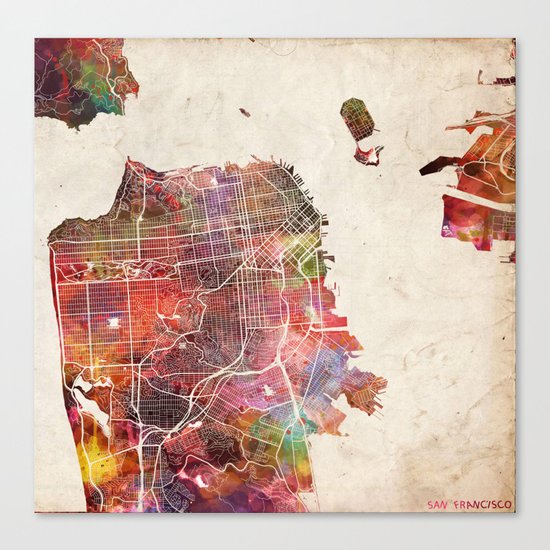 San Francisco map Canvas Print