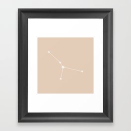 CANCER Neutral Tan – Zodiac Astrology Star Constellation Framed Art Print