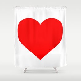 Heart (Red & White) Shower Curtain