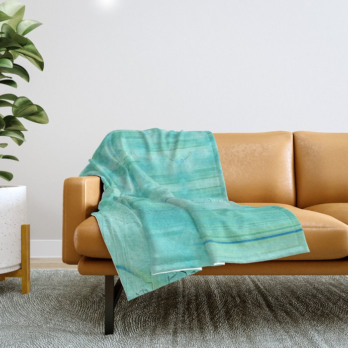Patternmix turquoise Throw Blanket