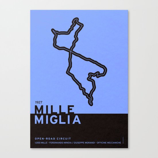 Legendary Races - 1927 Mille Miglia Canvas Print