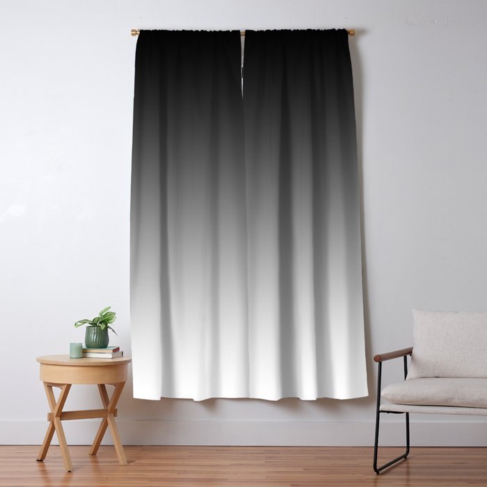 Black Ombre Grey Monotone Blackout Curtain By Annaleeblysse Society6 Black Ombre Grey Monotone Blackout