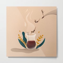 Chai Wall Art Metal Print | Digital, Chai, Curated, Painting, Tradition, Earthy, Illustration 