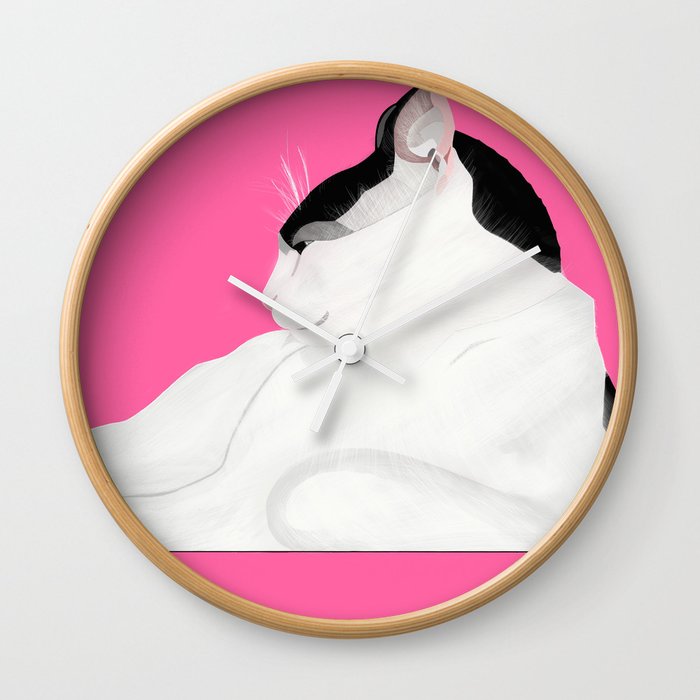 Hot Pink Touss Wall Clock