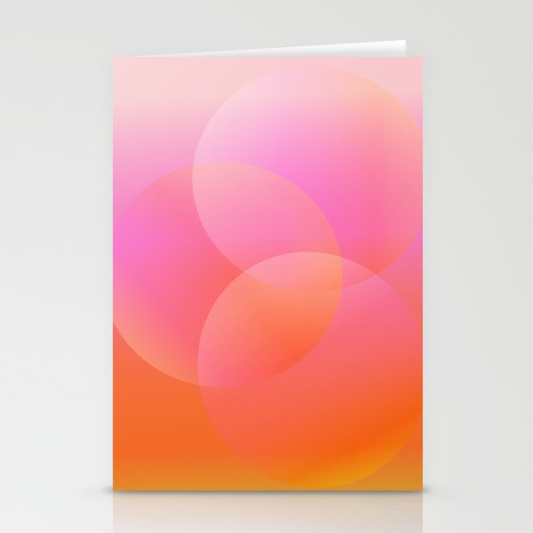 Gradient Shapes in Pink and Orange Stationery Cards