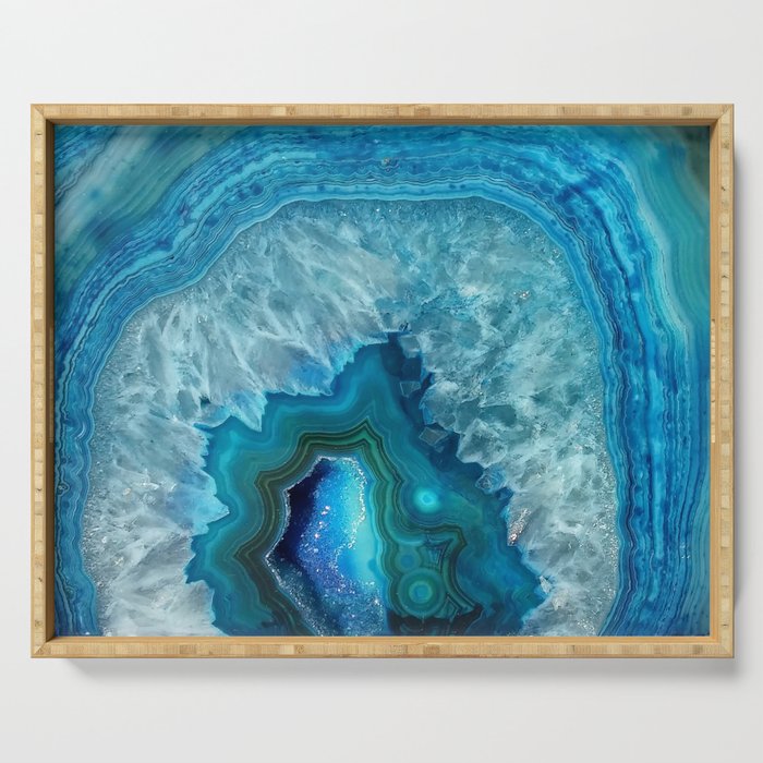 Turquoise Blue Agate Serving Tray