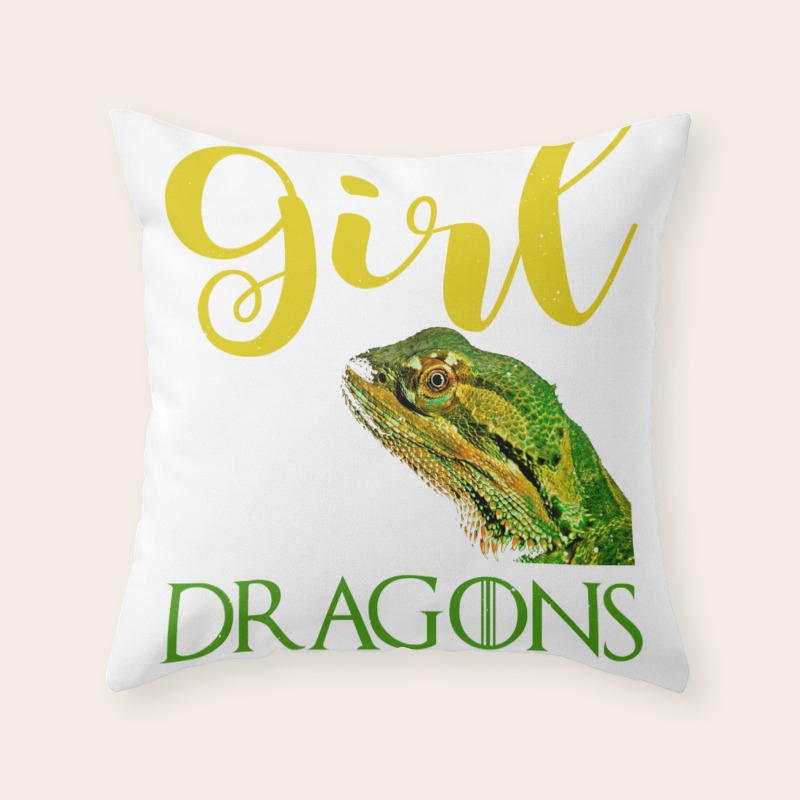 Just A Girl Who Loves Dragons Bearded Dragon Lizard Throw Pillow By Kayelex Society6