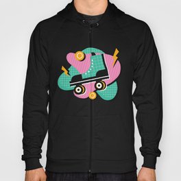 80s Style, Design featuring a roller skate designed in an 80s style. Hoody