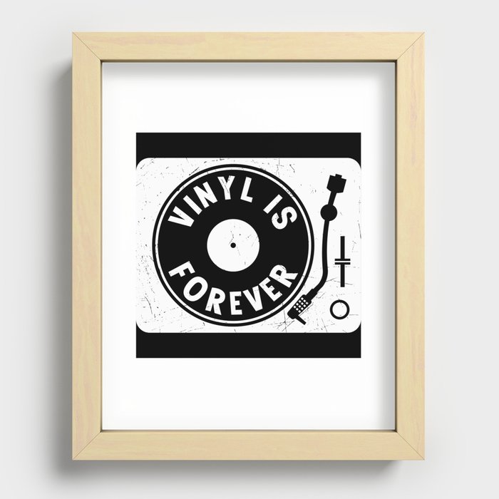 Vinyl is forever 80s aesthetic gifts and shirts Recessed Framed Print