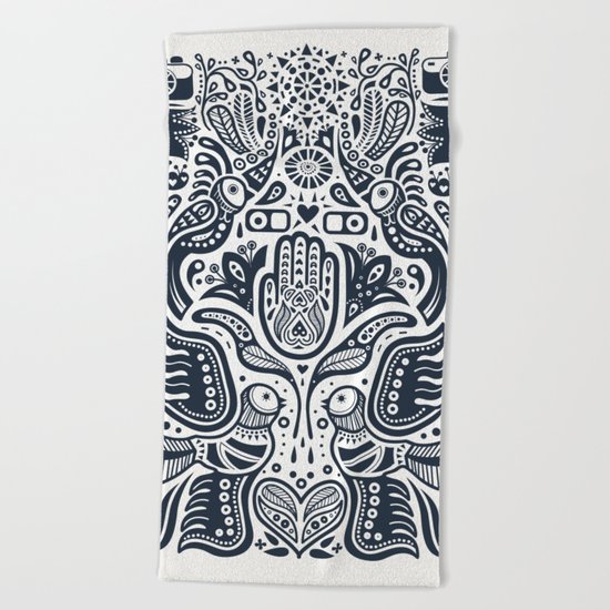Folklore Pattern Beach Towel
