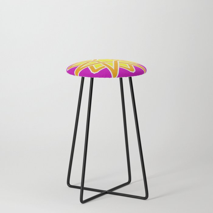 Purple Arabesque Counter Stool