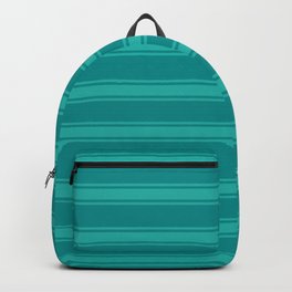 [ Thumbnail: Dark Cyan and Light Sea Green Colored Lines/Stripes Pattern Backpack ]
