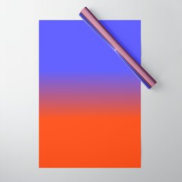Neon Blue and Neon Orange Ombré  Shade Color Fade Wrapping Paper