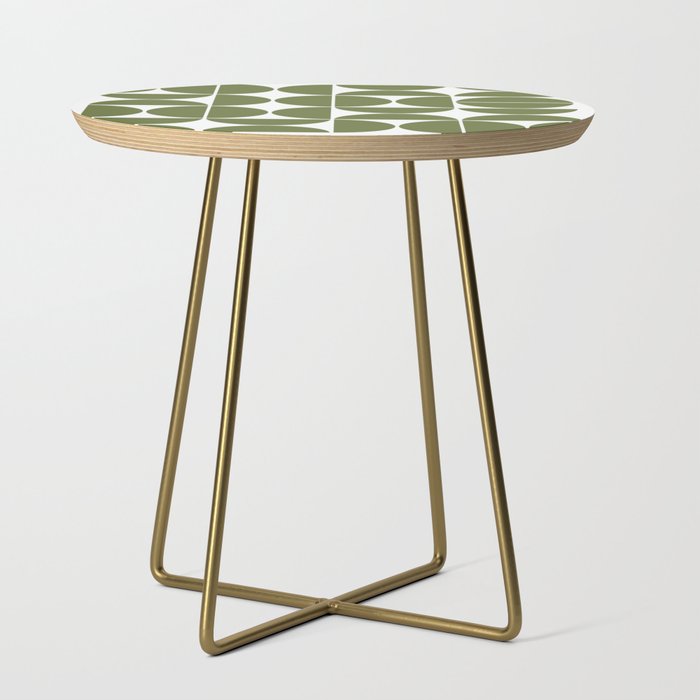 Mid Century Modern Geometric 04 Olive Green Side Table