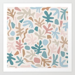 Abstract Nature by the Sea - Matisse inspired pattern  Art Print
